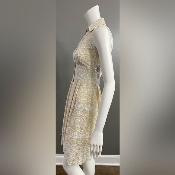 NWT Antonio Melani Halle Eyelet lace embroidery button down collared dress SZ 0 - Picture 5 of 13